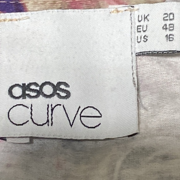 Asos Curve Jewel Flower Print V-Neck Coquette Bodycon Cottagecore Midi Dress 16 - Picture 9 of 11